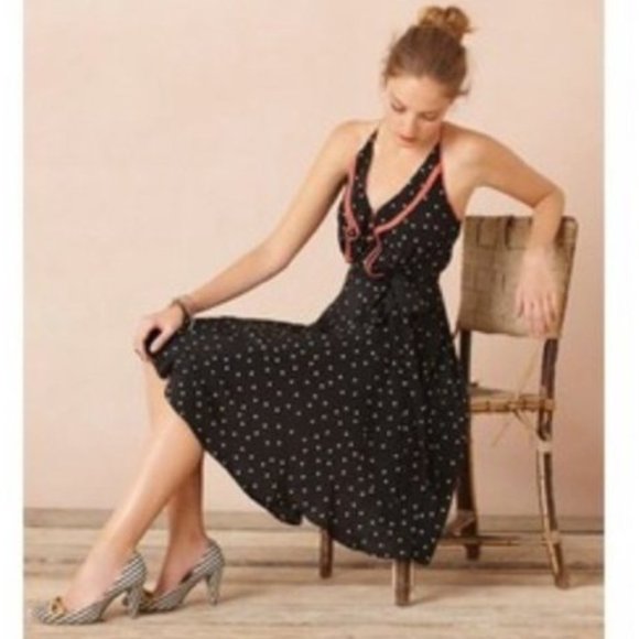 Anthropologie Dresses & Skirts - Anthropologie Girls from Savoy Gull Wing Dot Silk Dress